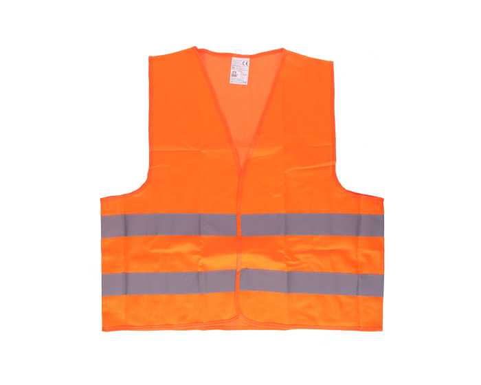 1 Stück, Warnweste Mit Hoher Sichtbarkeit, Recyceltes Polyester, 120 G,  Fluoreszierendes Orangerot, 5 Cm Hohe, Helle Reflektierende  Sicherheitsweste