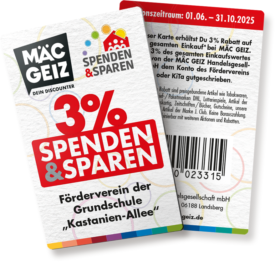 Spenden & Sparen Beispielkarten